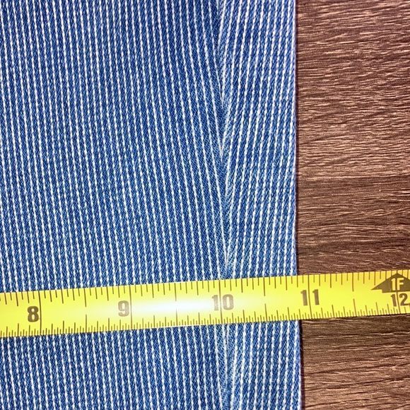 Vintage  Women Sag Harbor Sport 10 Petite Cropped Blue Jeans with White Stripes - Picture 9 of 13